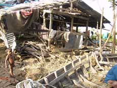 destroyed house by cyclone aila